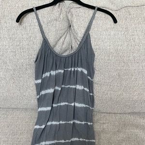 Gray and White Striped Tank Top